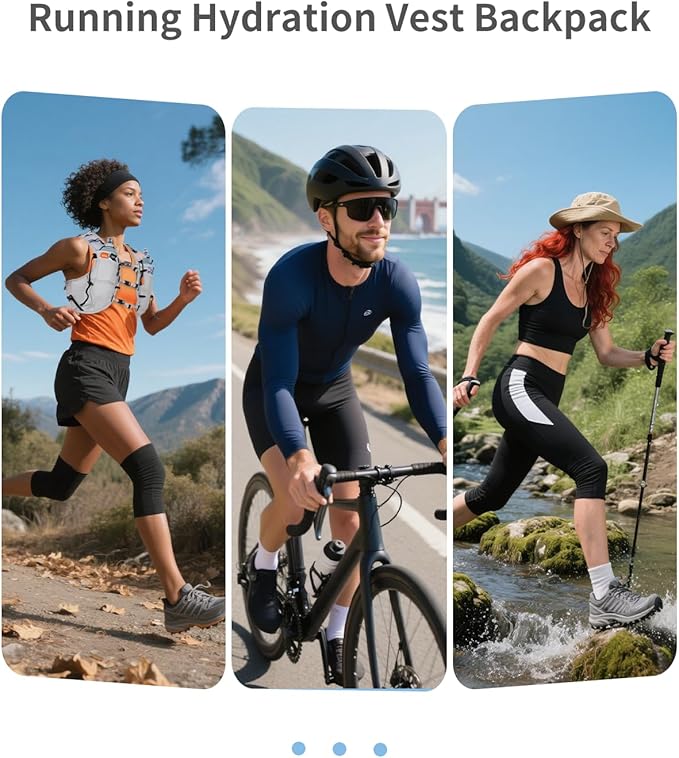 Sportsnew Running Vest for Women Men, Lightweight 10L Hydration Backpack with Waterproof Phone Pocket, Hydration Pack with Water Bladder for Hiking Trail