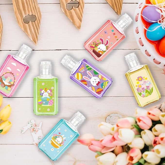 50 Pcs Mini Hand Sanitizer Bulk Bible Verse Hand Sanitizer Religious Inspirational Favors 1fl oz Travel Size Hand Soap Gift for Easter (Easter, Easter-Classical)
