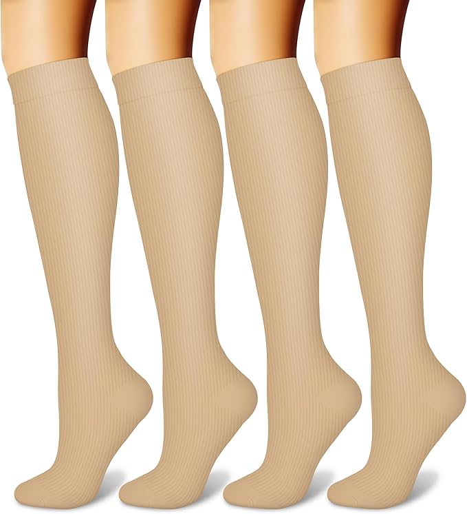 CHARMKING Compression Socks for Women and Men Circulation 4 Pairs 15-20 mmHg Best Support for Athletic Running Cycling