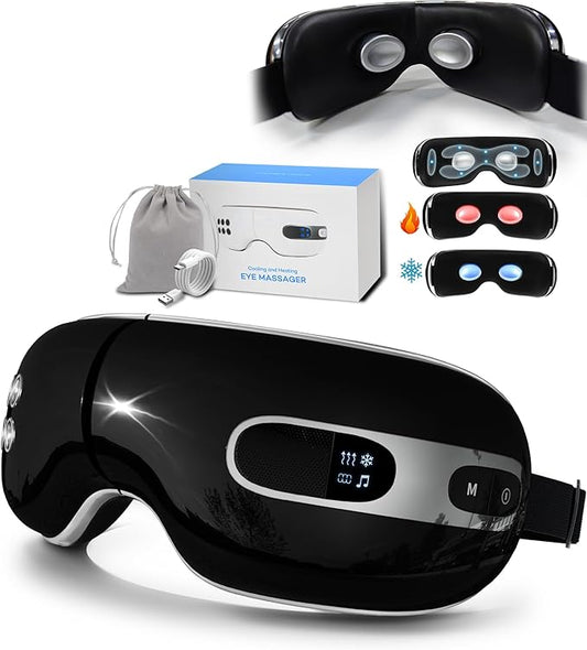 Eye Massager with Heat and Cooling for Migraines, Dry Eyes - Eye Massager Mask for Relaxation Gift for Women and Men