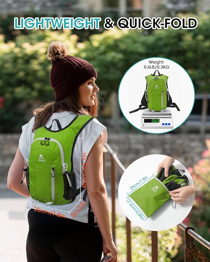Small Hiking Backpack with Front Phone Holder, Packable Back pack with Chest and Waist Strap, Lightweight Daypack for Women Men