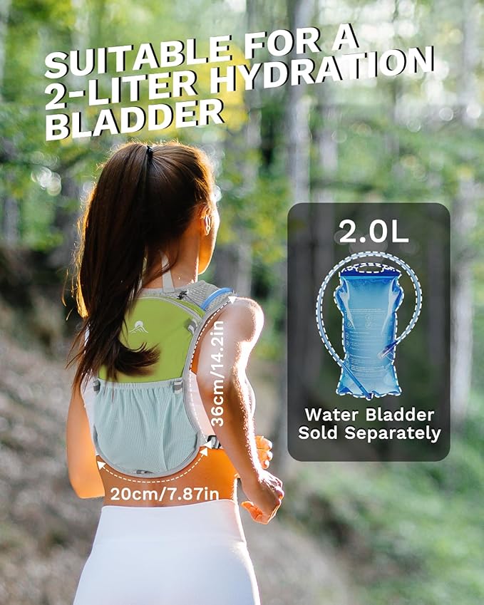 Running Vest for Women and Men, Hydration Running Backpack, Runners Vest, Hydration Vest, with Front Phone Holder, Adjustable Chest and Waist Strap