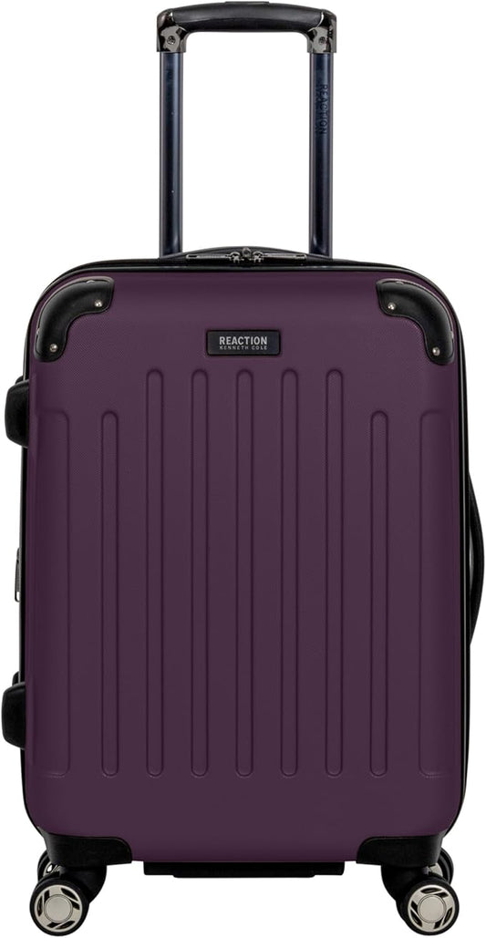 Kenneth Cole REACTION Renegade Luggage Expandable 8-Wheel Spinner Lightweight Hardside Suitcase, Midnight Plum, 20-Inch Carry On