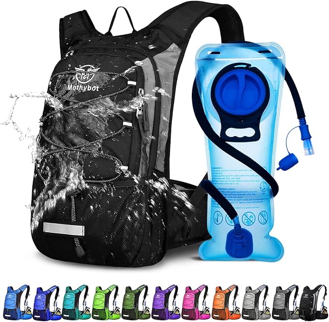 Hydration Pack, Insulated Hydration Backpack with 2L BPA Free Water Bladder and Storage, Hiking Backpack for Men, Women, Kids for Running, Cycling, Camping - Keep Liquid Cool up to 5 Hours