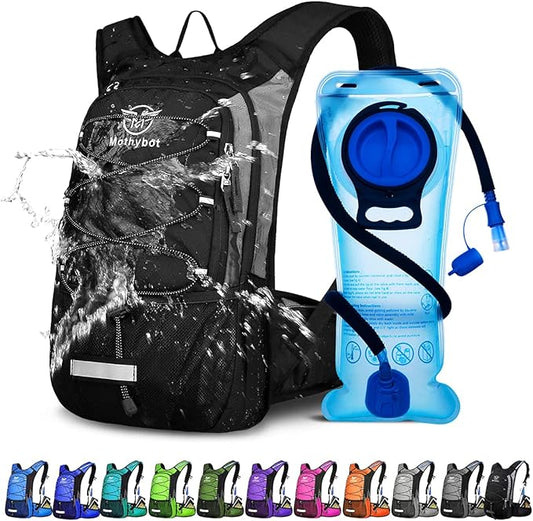 Hydration Pack, Insulated Hydration Backpack with 2L BPA Free Water Bladder and Storage, Hiking Backpack for Men, Women, Kids for Running, Cycling, Camping - Keep Liquid Cool up to 5 Hours