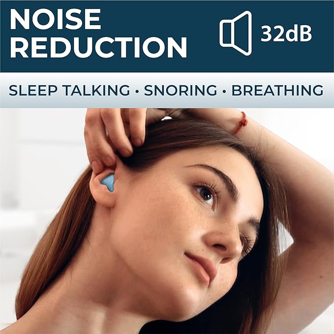 Peace&Quiet PQ Wax Ear Plugs for Sleeping - 28 Silicone Wax Earplugs for Sleeping and Swimming, Gel Ear Plugs for Noise Cancelling, Sleeping Earplugs, Sound Blocking Level of 32 Db, Color: Blue