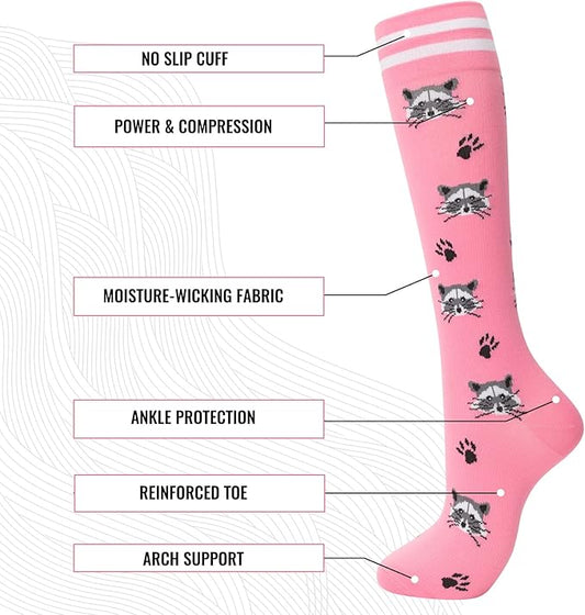 fenglaoda Compression Socks for Women Men 3 Pairs Graduated Compression Support Circulation Socks for Nurses