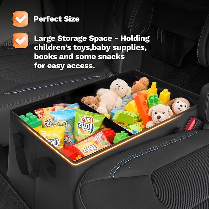 Shademax Car Seat Organizer for Chrysler Pacifica 2017-2025 2026 Accessories Backseat Organizer Car Console Organizer for Kids Toys, Baby Supplies, Dog Toys, Snack Organizer, Travel Storage Box
