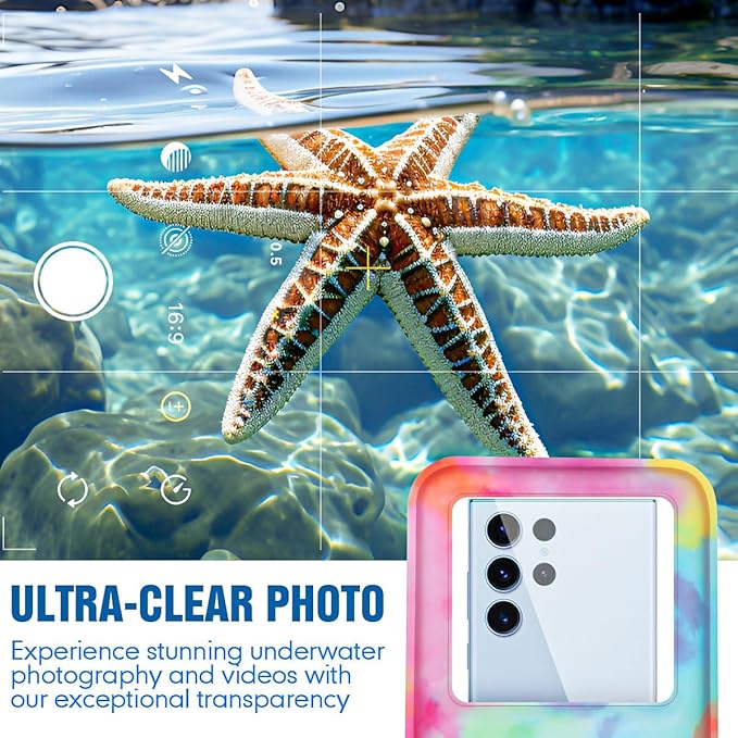 [Floatable] Waterproof Phone Pouch 2 Pack - [Up to 8.5"] IPX8 Floating Waterproof Phone Case Dry Bags with Adjustable Lanyard for Beach Vacation Travel Cruise Ship Pool Kayak Essentials