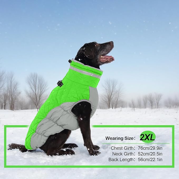 OUOBOB Warm Dog Jackets for Small Dogs, Waterproof Dog Coat with Harness Built in, Zipper Clousure, Fleece Lining for Cold Weather, Small Pet Winter Clothes for Shih Tzu, Yorkshire, Bichon - S