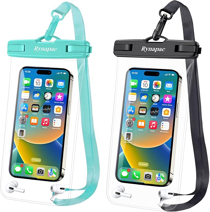 Waterproof Phone Pouch Bag - 8.5in Water Proof Cell Phone Case for Beach Travel Must Haves, Waterproof Phone Holder with Lanyard for iPhone 16 15 Pro Max Galaxy S24 S23 Ultra Pixel, Cruise Essentials
