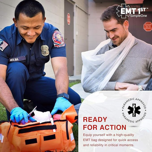 EMT 1st Emergency Responder First Aid Kit | Medical Trauma Bag for Disaster Preparedness | Perfect for Wilderness, Camping, Home, Car, & Office | Our Lightweight Kits