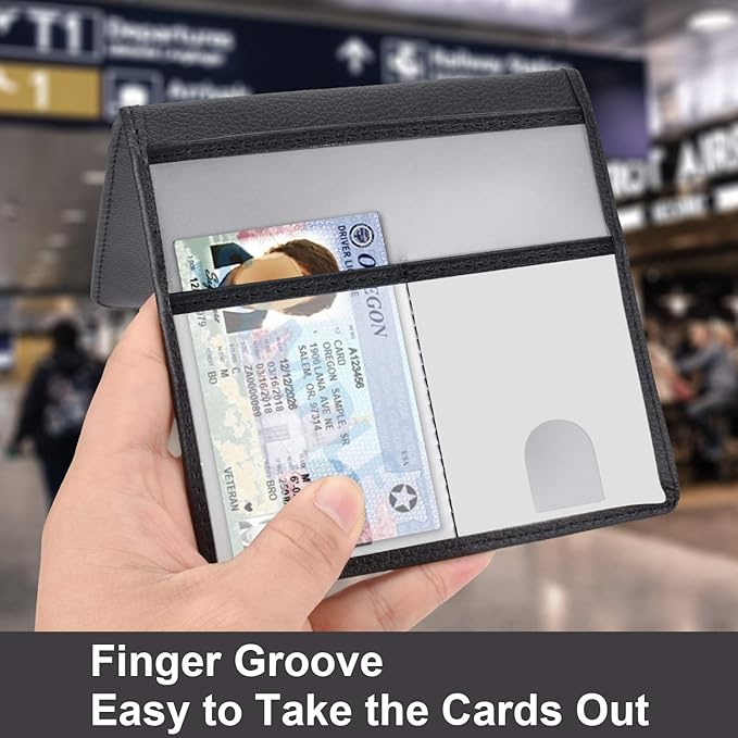 Cacturism Car Registration and Insurance Holder, Vehicle Glove Box Car Organizer Men Women Wallet Accessories Case for Cards, Essential Document, Driver License, Black