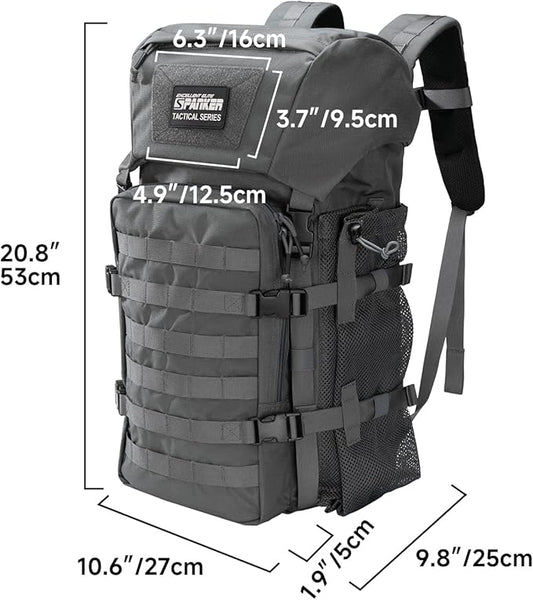 EXCELLENT ELITE SPANKER 40L Camping Hiking Backpack for Men and Women Tactical Military Backpack Large Rucksack Assault Pack Bag for Outdoor Camping, Hiking,Travel Backpacking(Grey