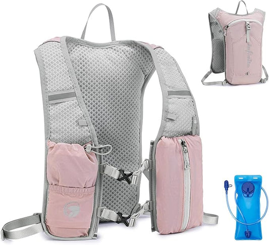 Lightweight Running Vest for Women Men, Adjustable Chest Straps Running Hydration Vest with 1.5L Water Bladder for Hiking Trail Running Cycling Race Marathon