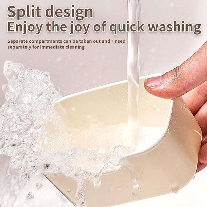 Snackle Box Container Tray with Lid and Handle, Fruit Storage Containers for Fridge, Divided Serving Tray with Lid, Snack Organizer, Portable Travel Snack Container, Perfect for Party, Travel