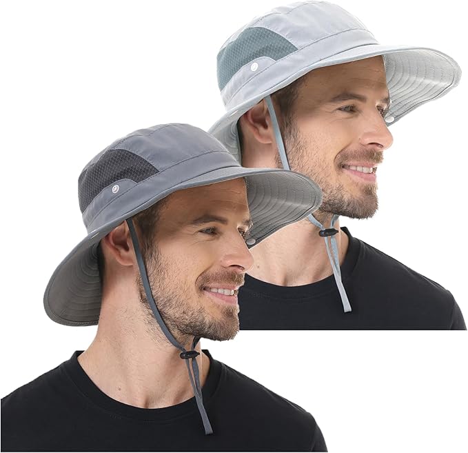 Sun Hat for Men Women UPF 50+ Fishing Hats Waterproof Wide Brim Boonie Bucket Hat for Safari Beach Hiking Garden