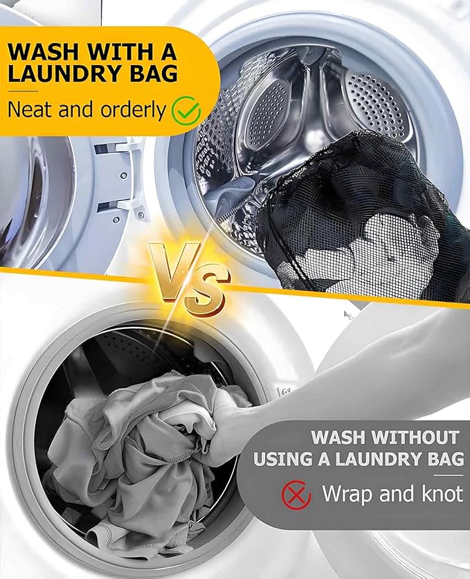 6 Pack Large Mesh Laundry Bags, 24 x 36" & 12 x 16" Heavy Duty Washable Drawstring Wash Bag with Drawstring Closure