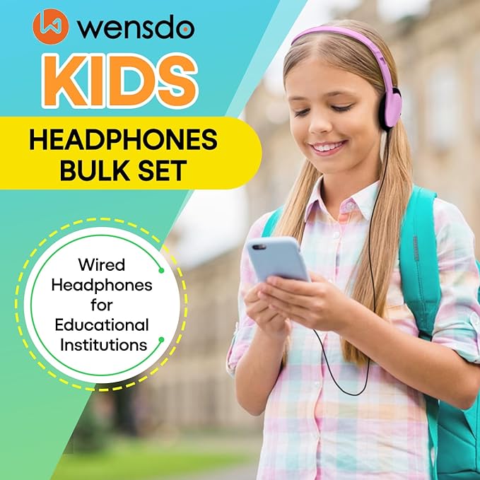 50 Pack Classroom Headphones Bulk for Students Kids Schools, Wholesale Class Set Durable Wired Earphones for Students Children Toddler Teens Boys Girls and Adult (HY857,50 Mixed)