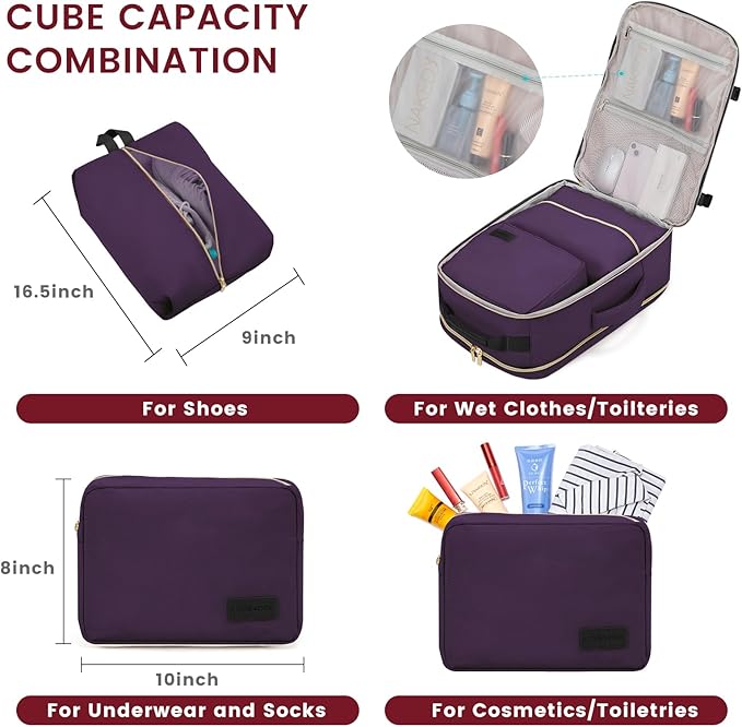 LOVEVOOK 50L Large Travel Backpack for Women Men Fits 17 Inch Laptop, Carry on Backpack for Traveling on Airplane, Personal Item Bag Airline Approved, Business Causal Weekender Backpacks