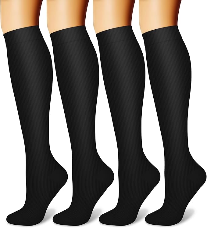 CHARMKING Compression Socks for Women and Men Circulation 4 Pairs 15-20 mmHg Best Support for Athletic Running Cycling