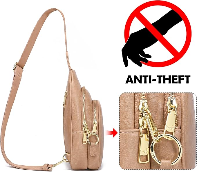 INICAT Crossbody Sling Bags Fanny Packs Valentine's Day Gifts Vegan Leather Travel Vacation Essentials Purses Women