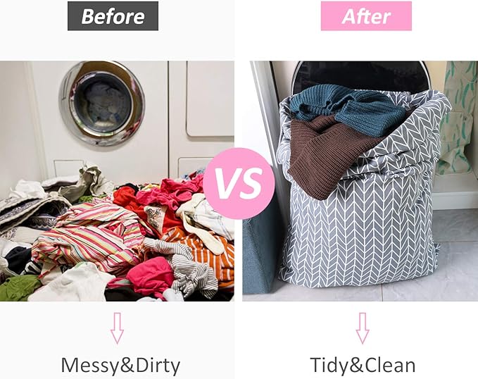 SWISSELITE Laundry Bag with Handle and Drawstring, Large Heavy Duty Laundry Bag, 28 x 40 Inches Travel Dirty Clothes Bag for Laundromat and Household