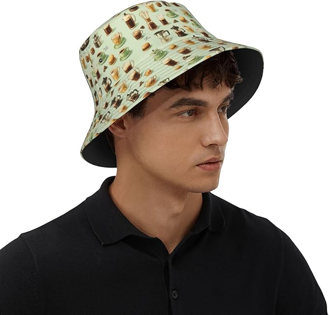Colorful Fire Balloon, White Cloud Fisherman Hat Summer Foldable UV Protection Sun Hat