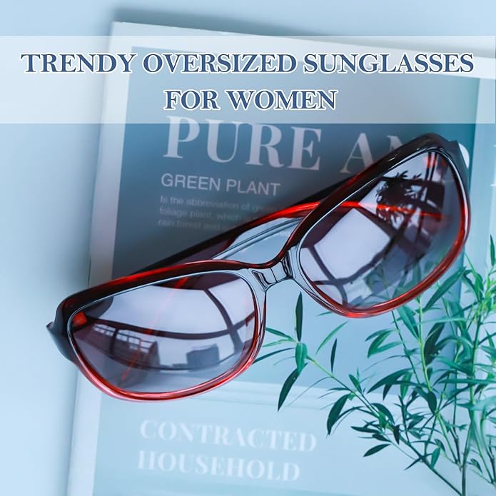 SIPHEW Polarized Sunglasses for Women | Vintage Square Sunglasses w UV400 Protection | Womens Wraparound Shade