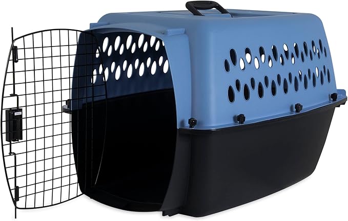 Petmate Pet Porter Fashion Dog Kennel 26", Parisian Blue & Black, for Pets 20-25lbs, Made in USA