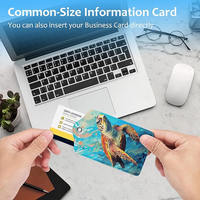 2 Pack Luggage Tag for Suitcase,Colorful Sea Turtle Luggage Tag with PU Leather Privacy Cover ID Label & Stainless Steel Loop for Women Men Travel Bag Suitcase