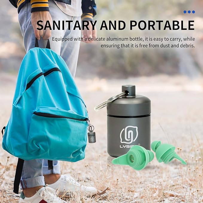 LYSIAN High Fidelity Concert Ear Plugs for Music Reusable-2 Pairs Pack Musicians Earplugs for Noise Cancelling, Concert Festivals, Drummers, DJS, Raves, Games -23dB