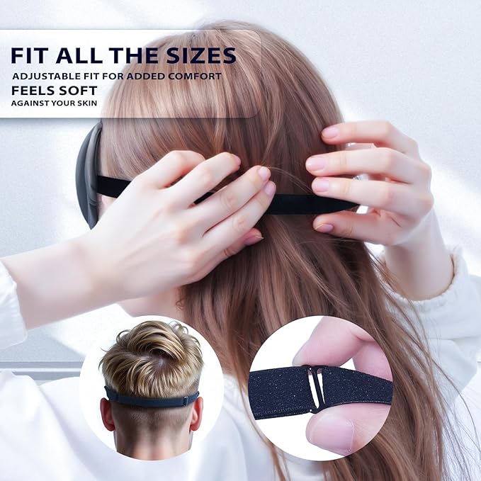 Ultra-Thin 3D Sleep Mask for Side Sleepers, Men, Women, Lash Extensions – Soft, Breathable and Lightweight Blackout Sleeping Eye Mask for Travel, Naps, Airplane, Adjustable, Mens (Gray)