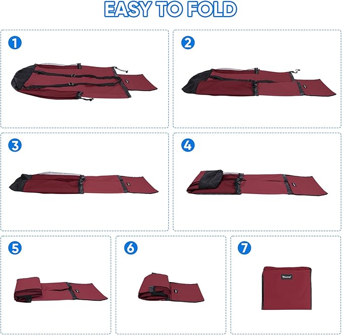 BALEINE 150L Laundry Bag Backpack, 900D Oxford Fabric Large Travel Laundry Bags with Shoulder Straps and 2 Mesh Pockets for College Dorm, Apartment, Laundromat (Red, 150L) ﻿