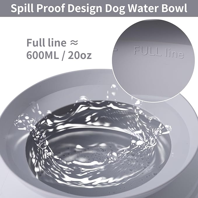 SLSON Spill Proof Dog Water Bowl for Cars,Collapsible No Splash Dog Travel Bowls Integrated Molding Portable Pet Bowl for Vehicle Road Trip Truck,RV,SUV,Boat Accessories (Cold Grey)