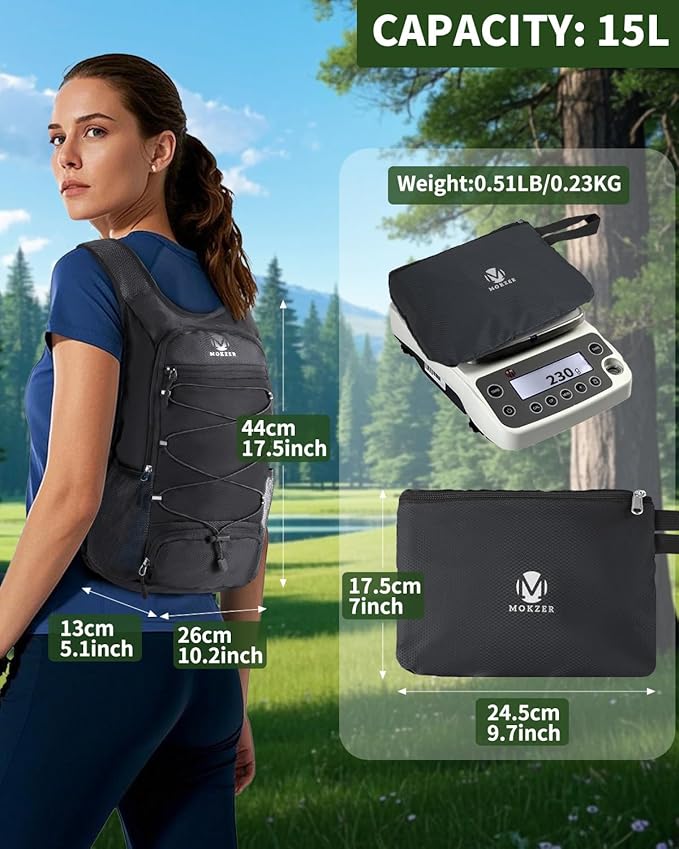 15L Lightweight Packable Hiking Backpack Water Resistant Foldable Daypack for Hiking Travel Cycling Outdoor Sports