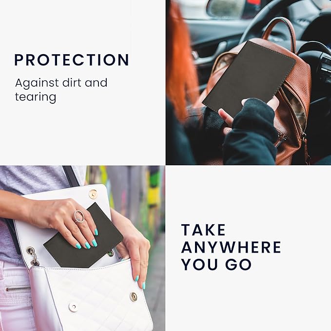 kwmobile Registration and Insurance Holder - Car Document Holder for Vehicle Documents and Cards - PU Leather - Black