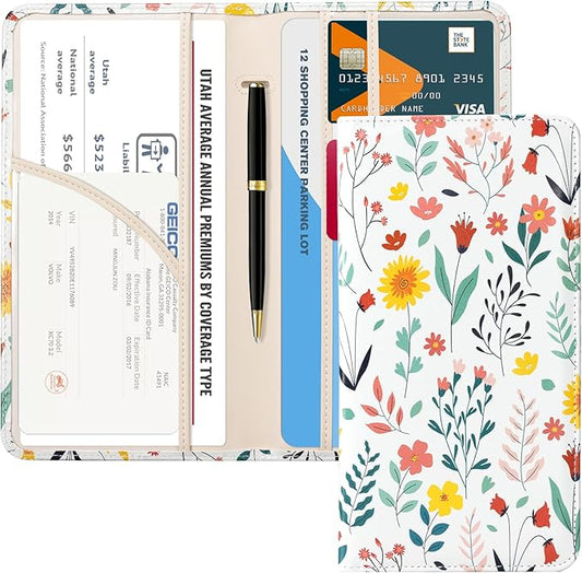 CoBak Car Registration and Insurance Holder - Vehicle Glove Box Car Organizer,Auto Truck Comparment Accessories Case with Magnetic Closure for Driver License,Cards