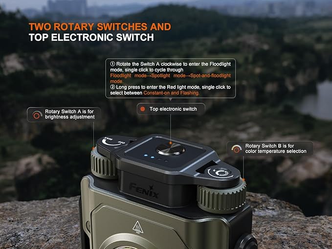 Fenix CL27R Camping Lantern Flashlight, 1600 lumens USB-C Rechargeable Waterproof Portable with White and Red LEDs and Lumentac Organizer for Hurricane Power Outage Emergency and Job Sites (Green)