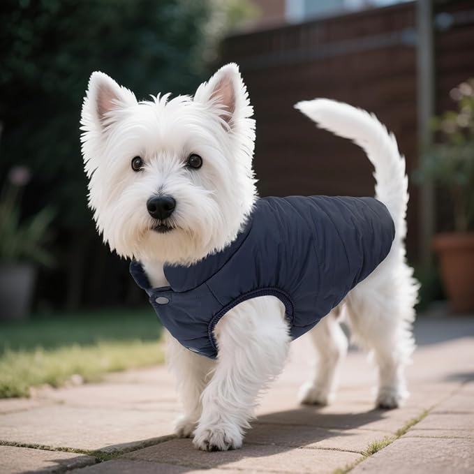 ASENKU Dog Winter Coat - Waterproof Windproof Dog Jacket, Warm Snowproof Doggie Puffer Vest for Cold Weather, Lightweight Snow Coats for Small Medium Large Dogs (S, Blue)