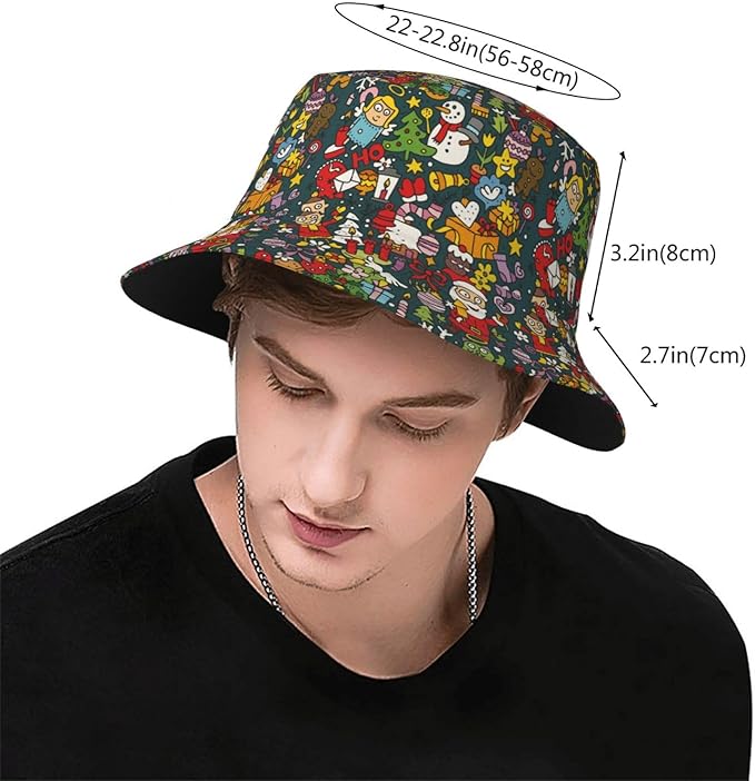 Colorful Fire Balloon, White Cloud Fisherman Hat Summer Foldable UV Protection Sun Hat