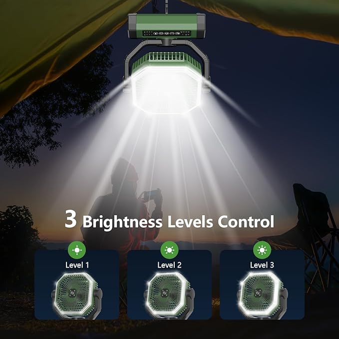 Portable Fan 24000mAh Battery Powered with Remote & LED, 4 Speed Strong Airflow, Desk/Camping/Outdoor/Gym Fan for Office Travel Treadmill Camping Gear