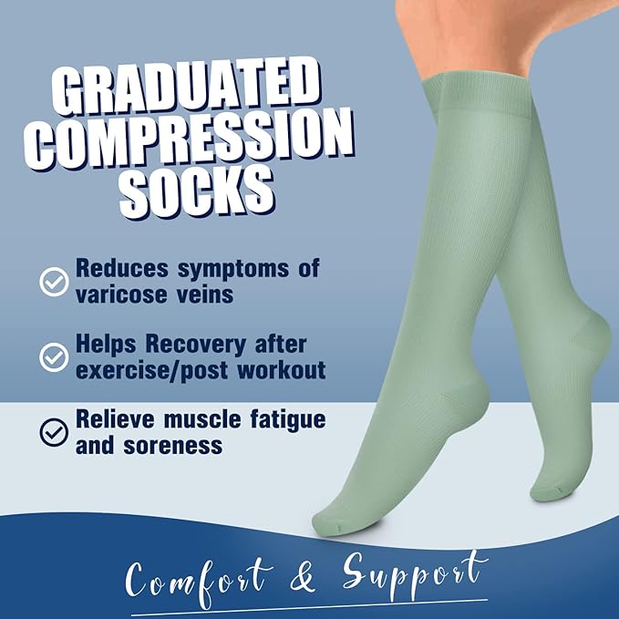 Laite Hebe 4 Pairs-Compression Socks for Women&Men Circulation-Best Support for Nurses,Running,Athletic