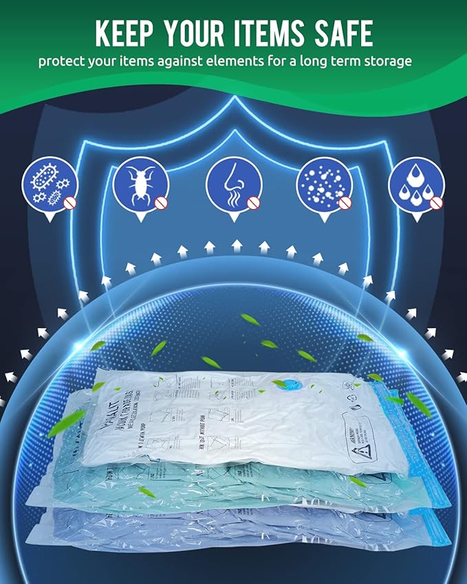 Vacuum Storage Bags with Electric Pump, 10 Pack Jumbo Size（40"x28"） Reusable Compression Space Saving Bag for Clothes, Bedding, Mattress, Blankets, Pillows, Comforters, Travel, White