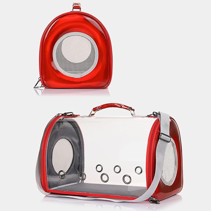 Transparent Capsule Pet Handbag Large Capacity Cat Dog Carrier Two Side Ventilation Holes Portable Travel Carrier for Cats Dogs Lightweight Durable Acrylic Polyester Material