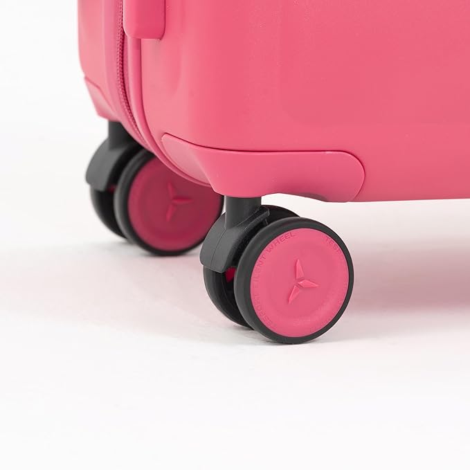 Tesport 22in Hard Shell Carry-On Luggage with Spinner Wheels, Lightweight PC Expandable Carry-On Suitcase with TSA Lock, Built-in Cup Holder, Pink