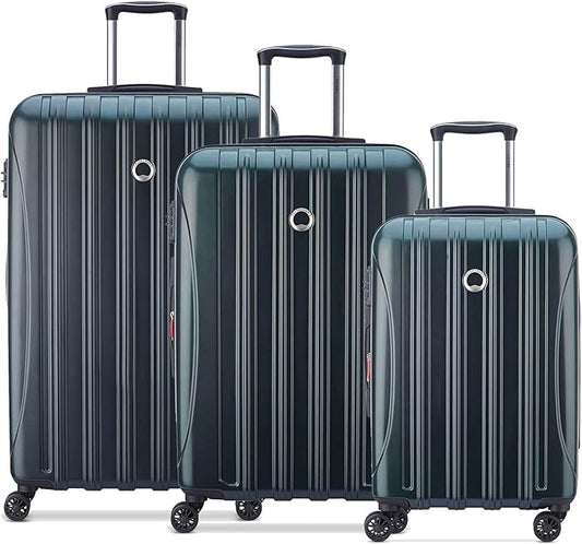 DELSEY PARIS Helium Aero Hardside Expandable Luggage with Spinner Wheels, Teal, 3-Piece Set (21/24/28)