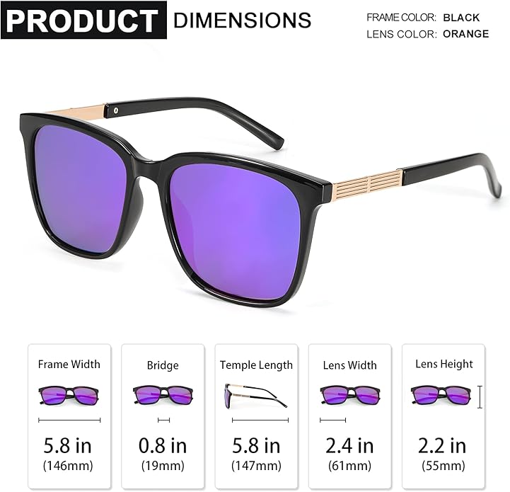 SIPHEW Oversized Square Sunglasses for Women|Lightweight Fashion Sunglasses 100% UV400 Protection|Trendy Mirrored Shade