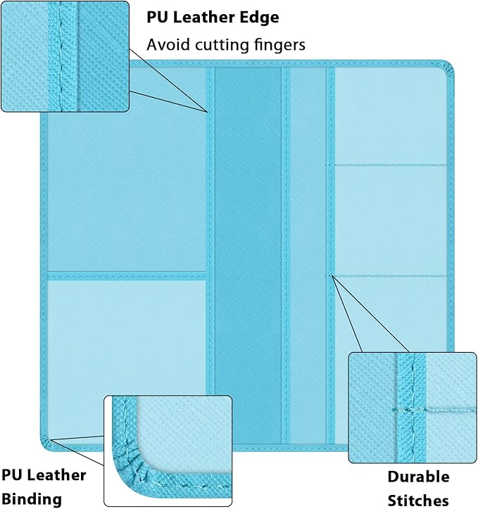 Car Insurance and Registration Holder, 9.5 x 5 Inch PU Leather Vehicle Glove Box Organizer Wallet Case for Insurance Card, Driver License, Paperwork - Mint Green