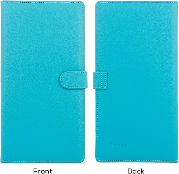 Car Registration and Insurance Holder, Leather Magnetic Shut Vehicle Glove Box Organizer for Document, Card, Driver License, Turquoise